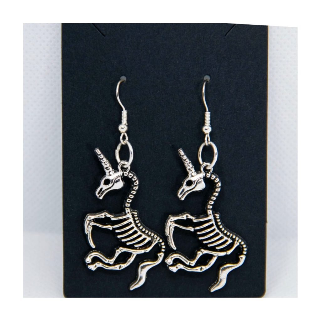Unicorn Skeleton Earrings