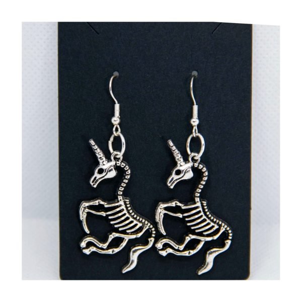 Unicorn Skeleton Earrings