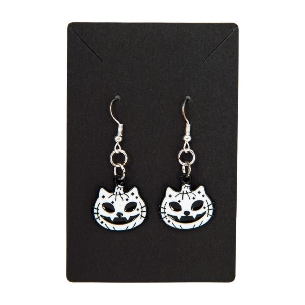 White Cat Black Eyes earrings
