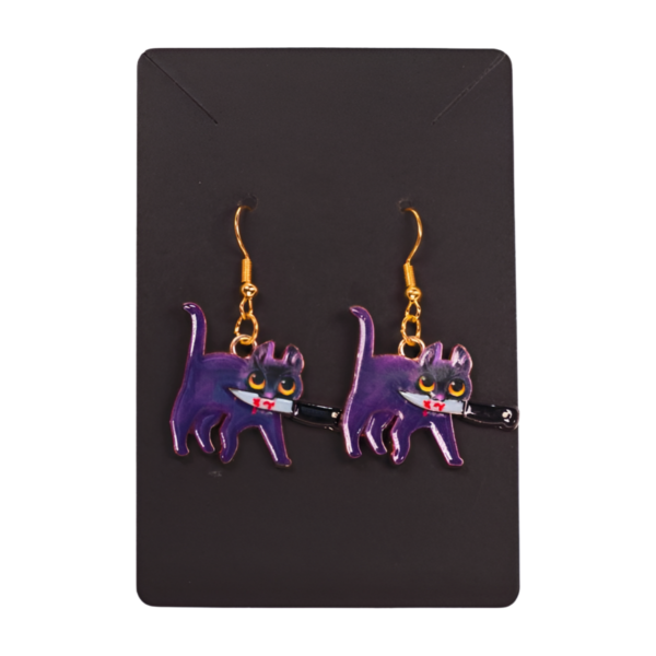 bad kitty earrings purple