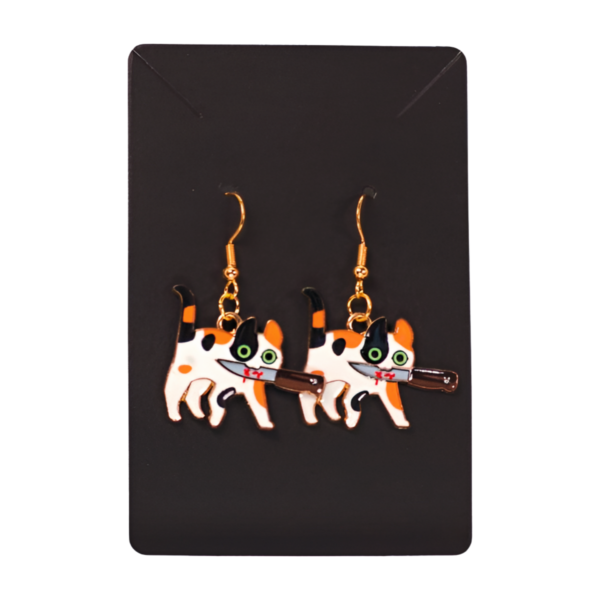 bad kitty earrings calico orange