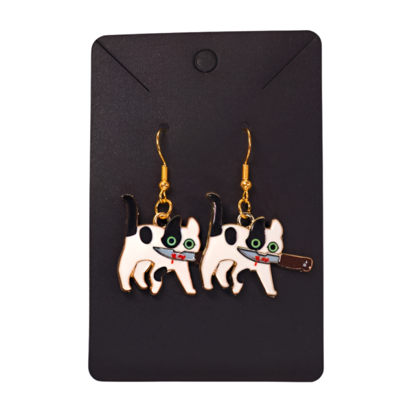 bad kitty earrings calico black